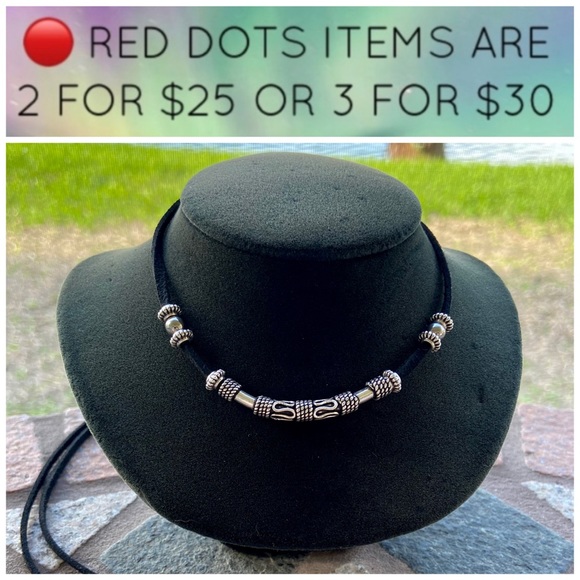 Silverskylight Jewelry - 🔴 celtic bar choker . Silver bali bar charm simple adjustable suede necklace